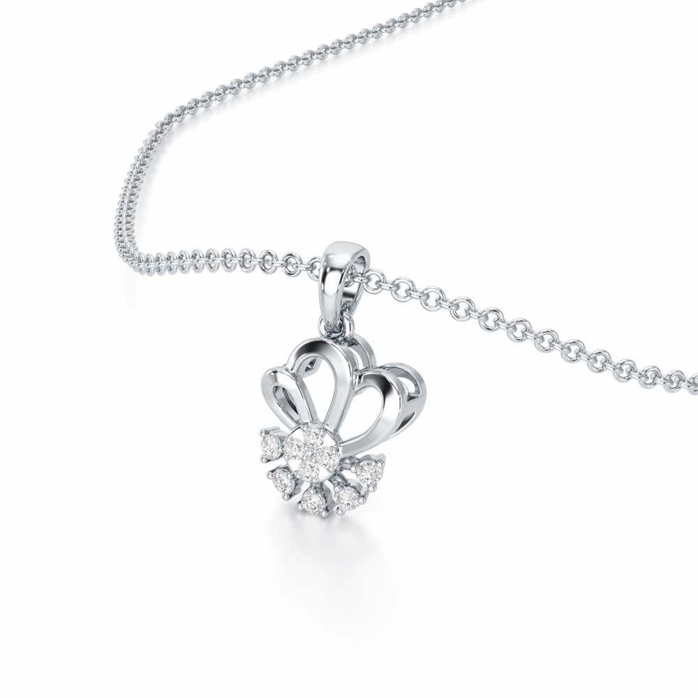 Graceful Glow Silver Pendant - White Gold - Image 2