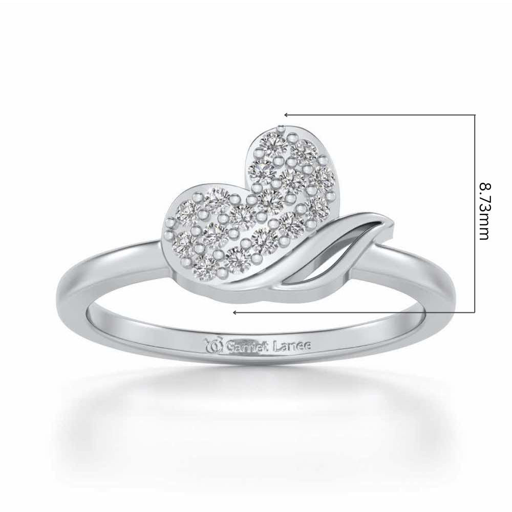 Love Leaf Silver Ring - White Gold - Image 5