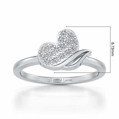 Love Leaf Silver Ring - White Gold - Image 5