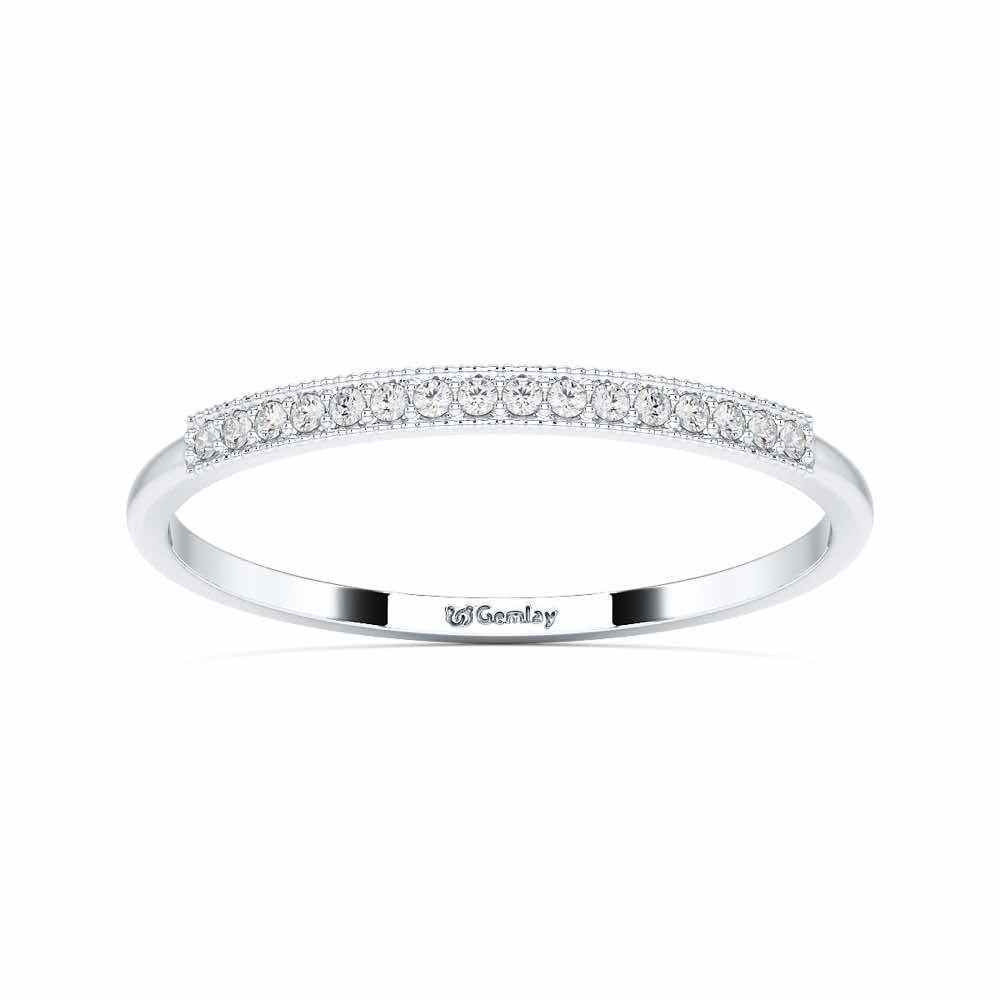 Royal Gleam Stackable Silver Ring - White Gold - Image 2