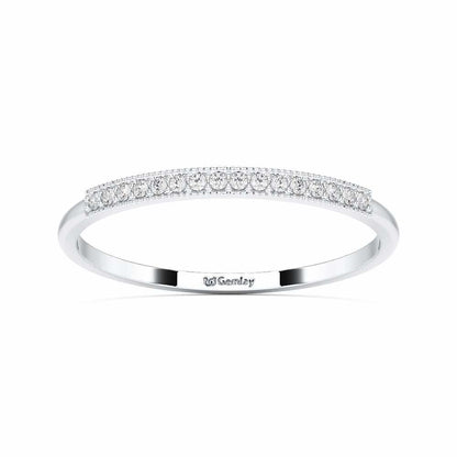 Royal Gleam Stackable Silver Ring - White Gold - Image 2