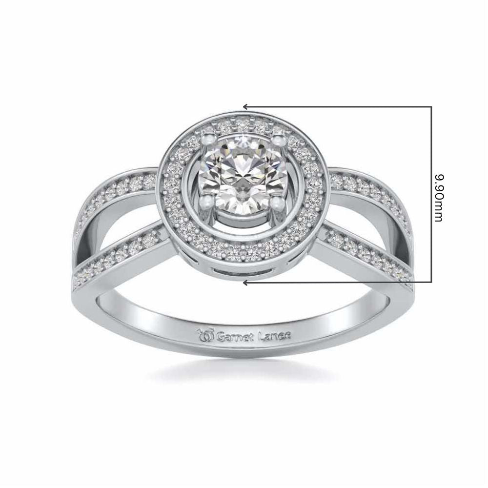 Immortal empress Solitaire Silver Ring - White Gold - Image 5