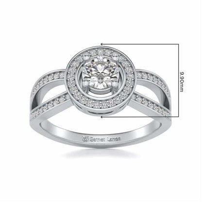 Immortal empress Solitaire Silver Ring - White Gold - Image 5