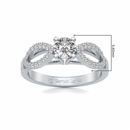 Angel Solitaire Silver Ring - White Gold - Image 5