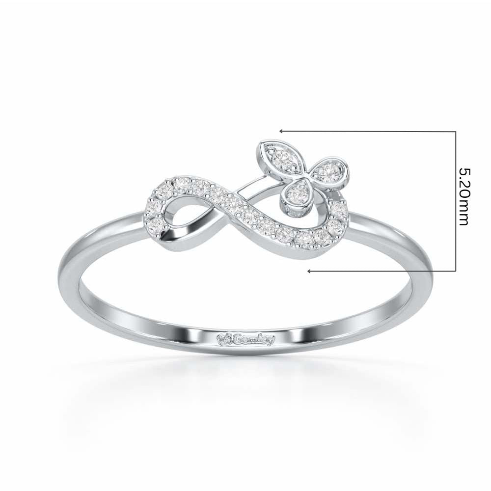 Fragrant Infinity Silver Ring - White Gold - Image 5