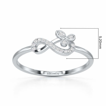 Fragrant Infinity Silver Ring - White Gold - Image 5
