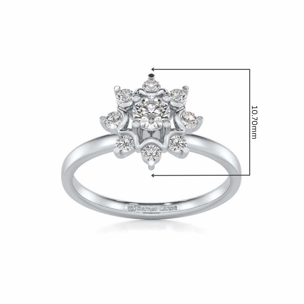 Starry thing Solitaire Silver Ring - White Gold - Image 5