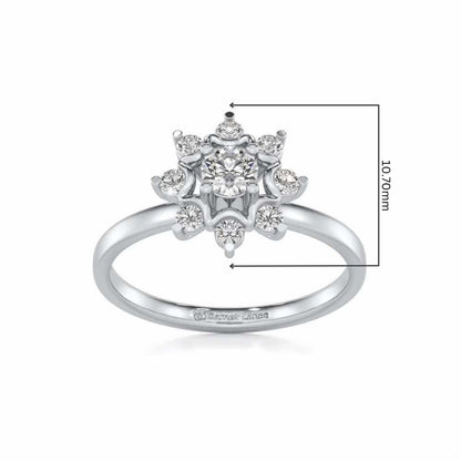 Starry thing Solitaire Silver Ring - White Gold - Image 5