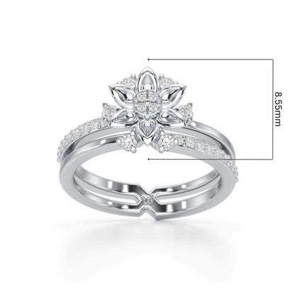 Cross Lattice Silver Ring - White Gold - Image 5