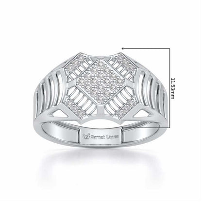 Celestial Shine Silver Ring For Men - White Gold - Image 5