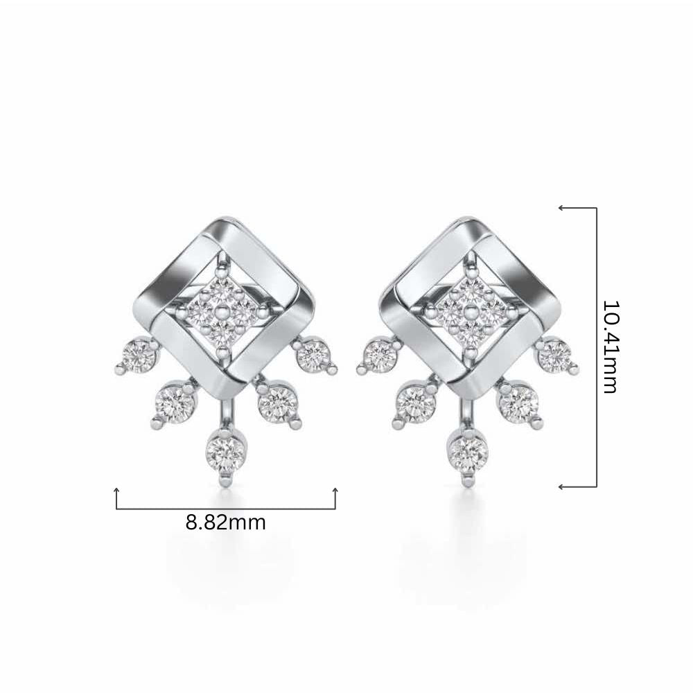 Darsani Silver Earrings - White Gold - Image 4