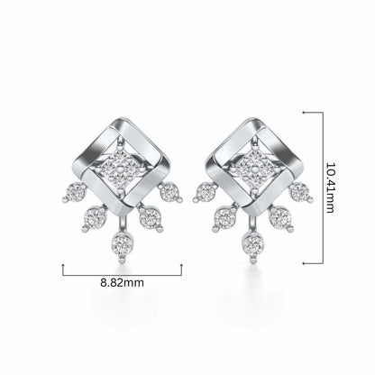 Darsani Silver Earrings - White Gold - Image 4