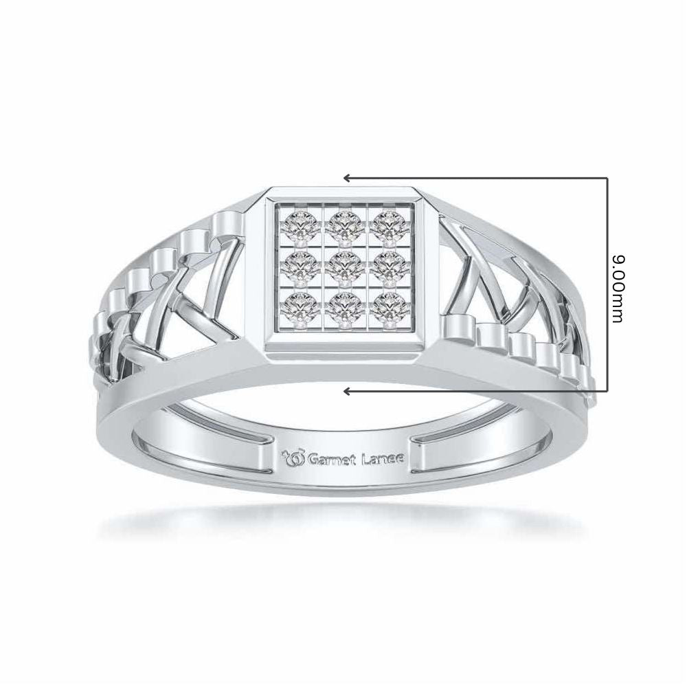 Criss-Cross Ring For Men - White Gold - Image 5
