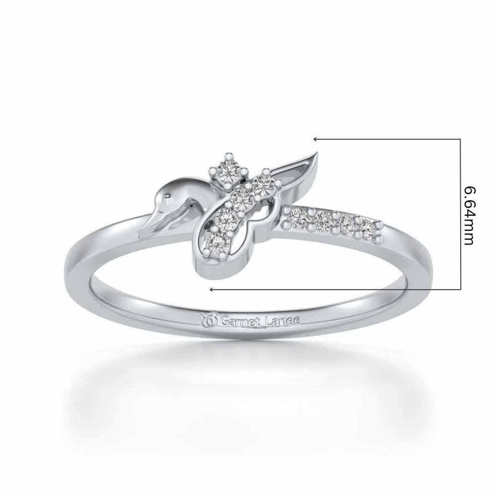 Peacock Silver Ring - White Gold - Image 5