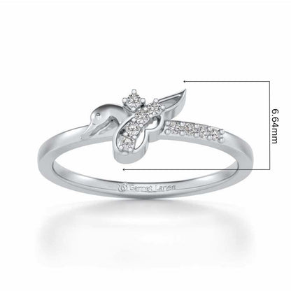 Peacock Silver Ring - White Gold - Image 5