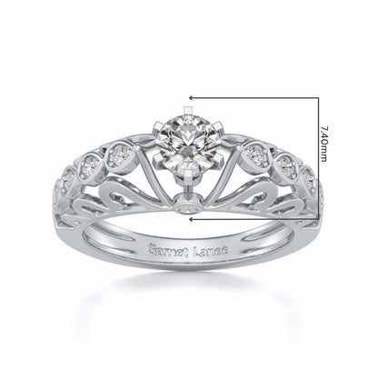 Apexed Glow Solitaire Silver Ring - White Gold - Image 5