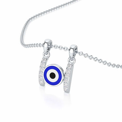Eyes of Destiny Silver Pendant - White Gold - Image 2