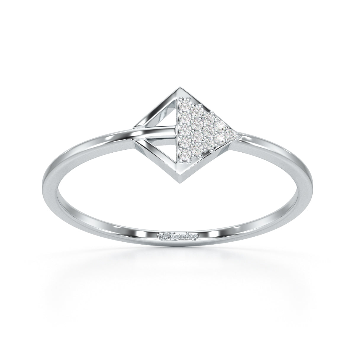Glowing Gem Silver Ring - White Gold - Image 2