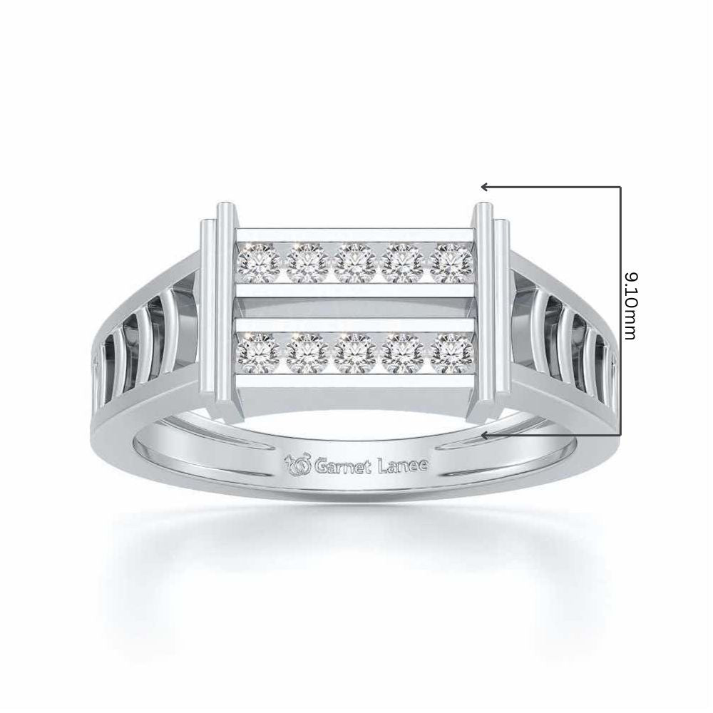 Pageant Ring For Men - White Gold - Image 5