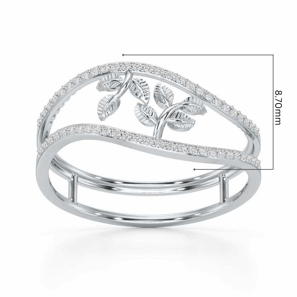 Twig Charm Silver Ring - White Gold - Image 5