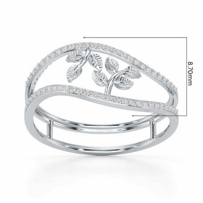 Twig Charm Silver Ring - White Gold - Image 5