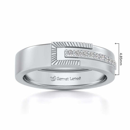 Semi-hinged Silver Band Ring - White Gold - Image 5