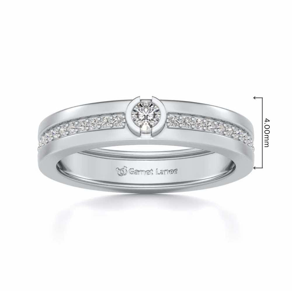 Shine-bright Silver Band Ring - White Gold - Image 5