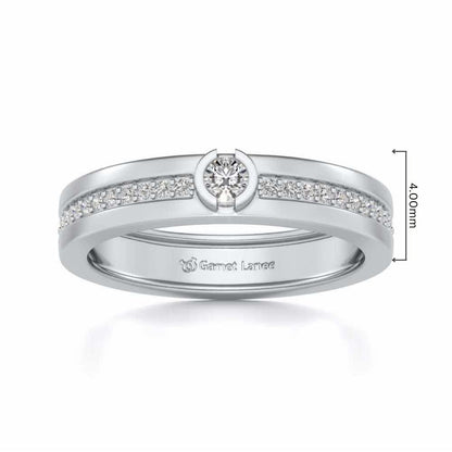 Shine-bright Silver Band Ring - White Gold - Image 5