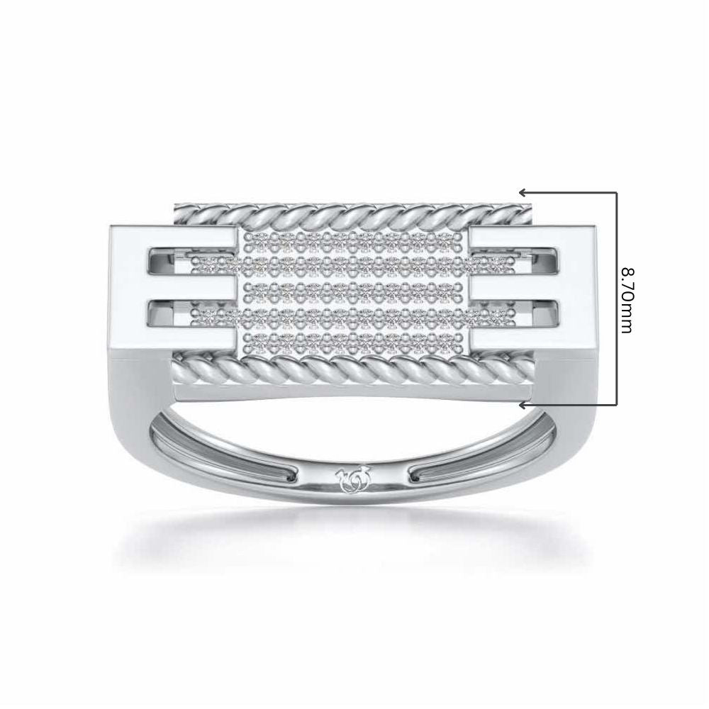 Celestial Silver Ring For Men - White Gold - Image 5