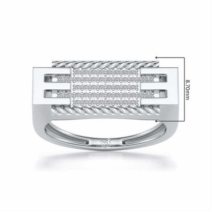 Celestial Silver Ring For Men - White Gold - Image 5