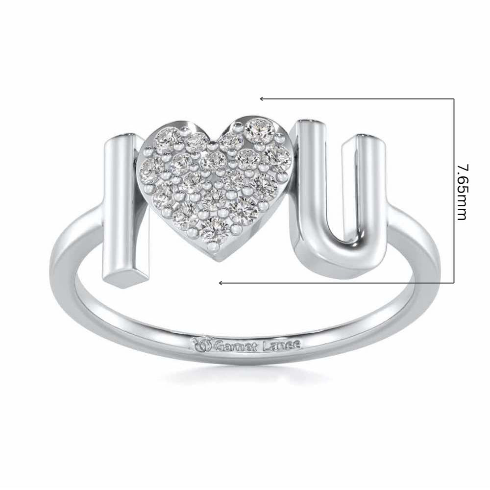 I-Feel-U Silver Ring - White Gold - Image 5