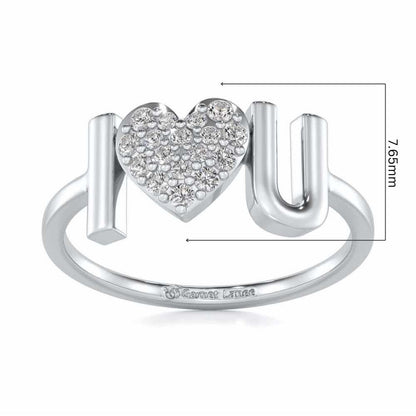 I-Feel-U Silver Ring - White Gold - Image 5
