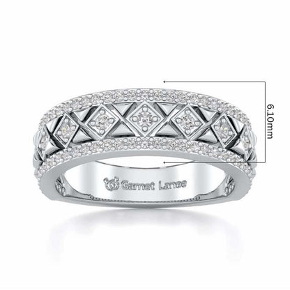 Glitz Bash Silver Band Ring - White Gold - Image 5