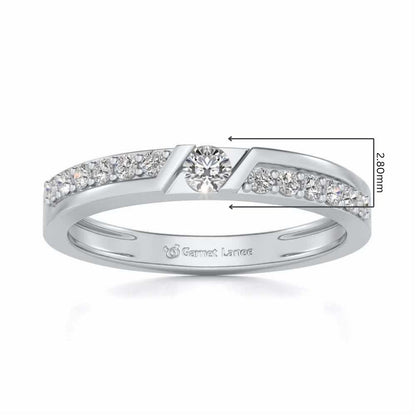 Damsel Solitaire Silver Ring - White Gold - Image 5