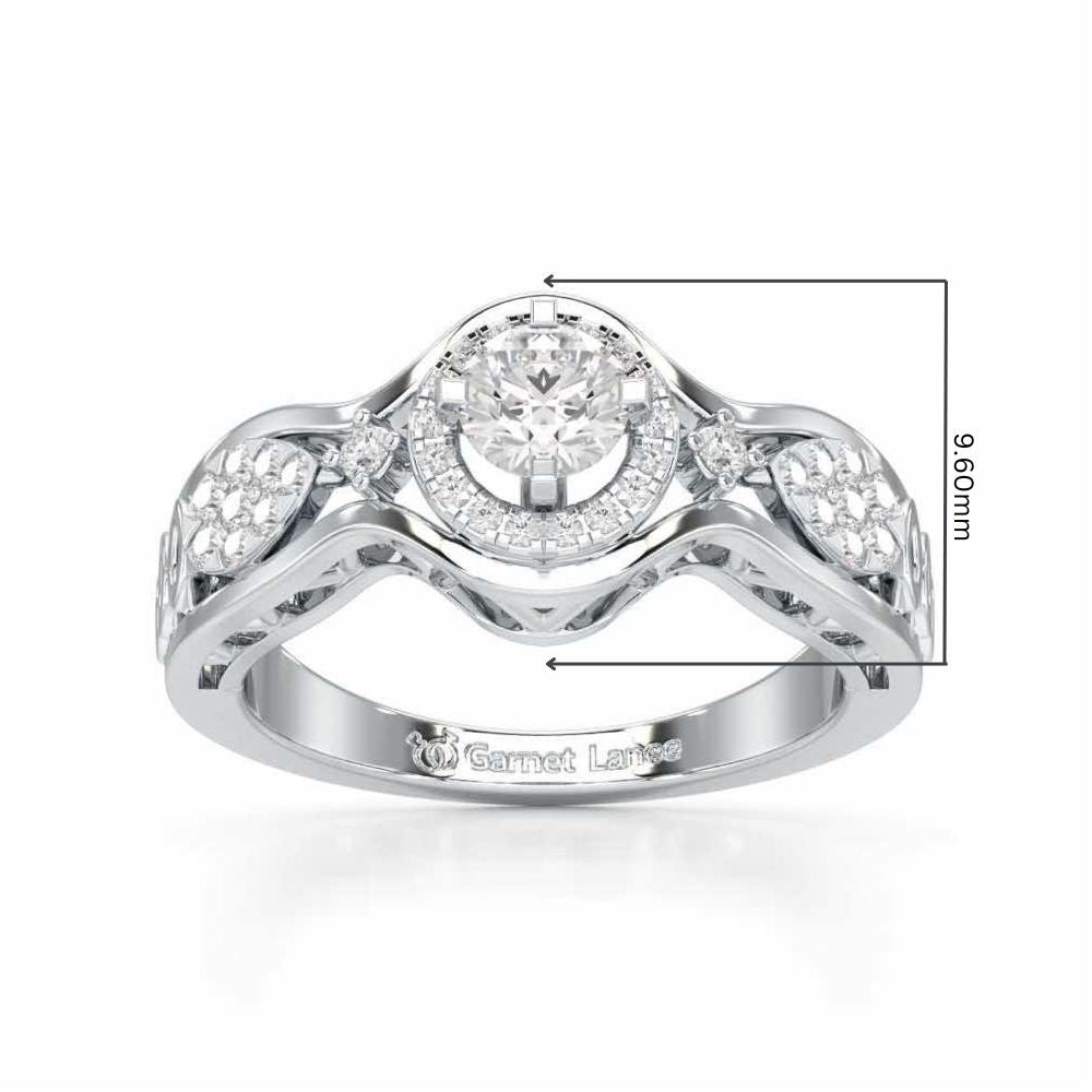 Sovereign Shimmer Solitaire Ring - White Gold - Image 5