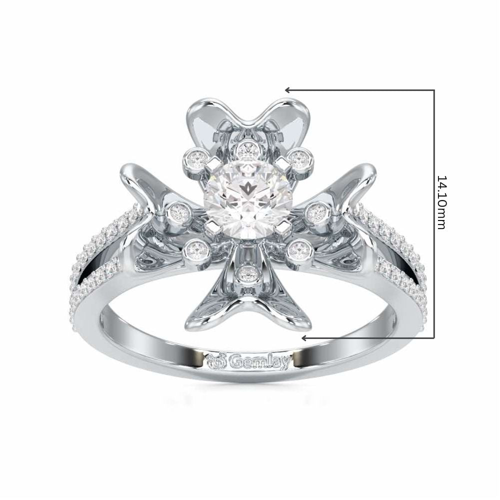 Sigma Bloom Solitaire Ring - White Gold - Image 5