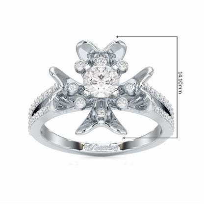 Sigma Bloom Solitaire Ring - White Gold - Image 5