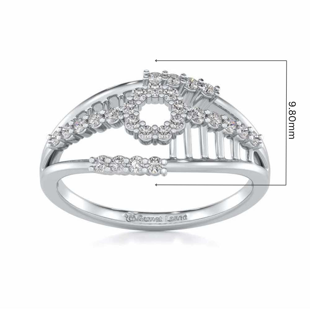 Spot In Heart Silver Ring - White Gold - Image 5