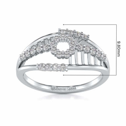 Spot In Heart Silver Ring - White Gold - Image 5