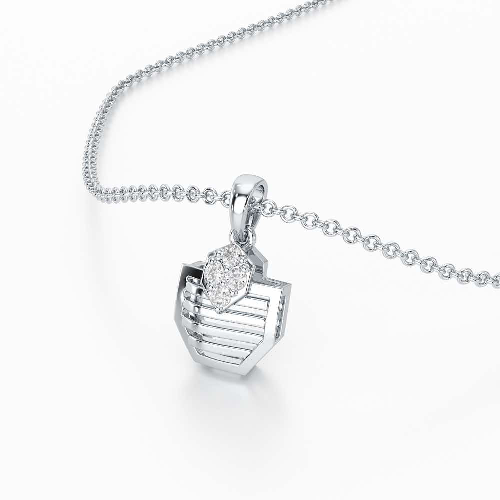 Twilight Whisper Silver Pendant - White Gold - Image 2
