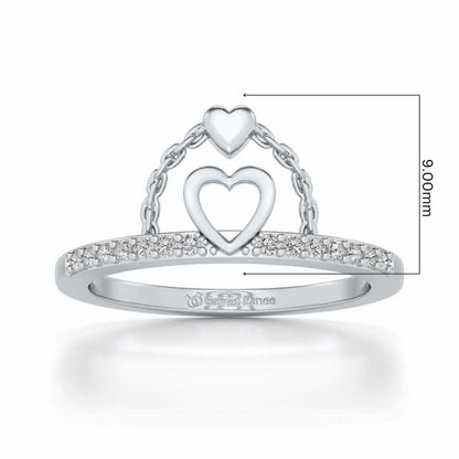 Close-to-Heart Silver Ring - White Gold - Image 5