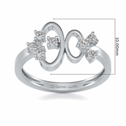Fashionista Silver Ring - White Gold - Image 5