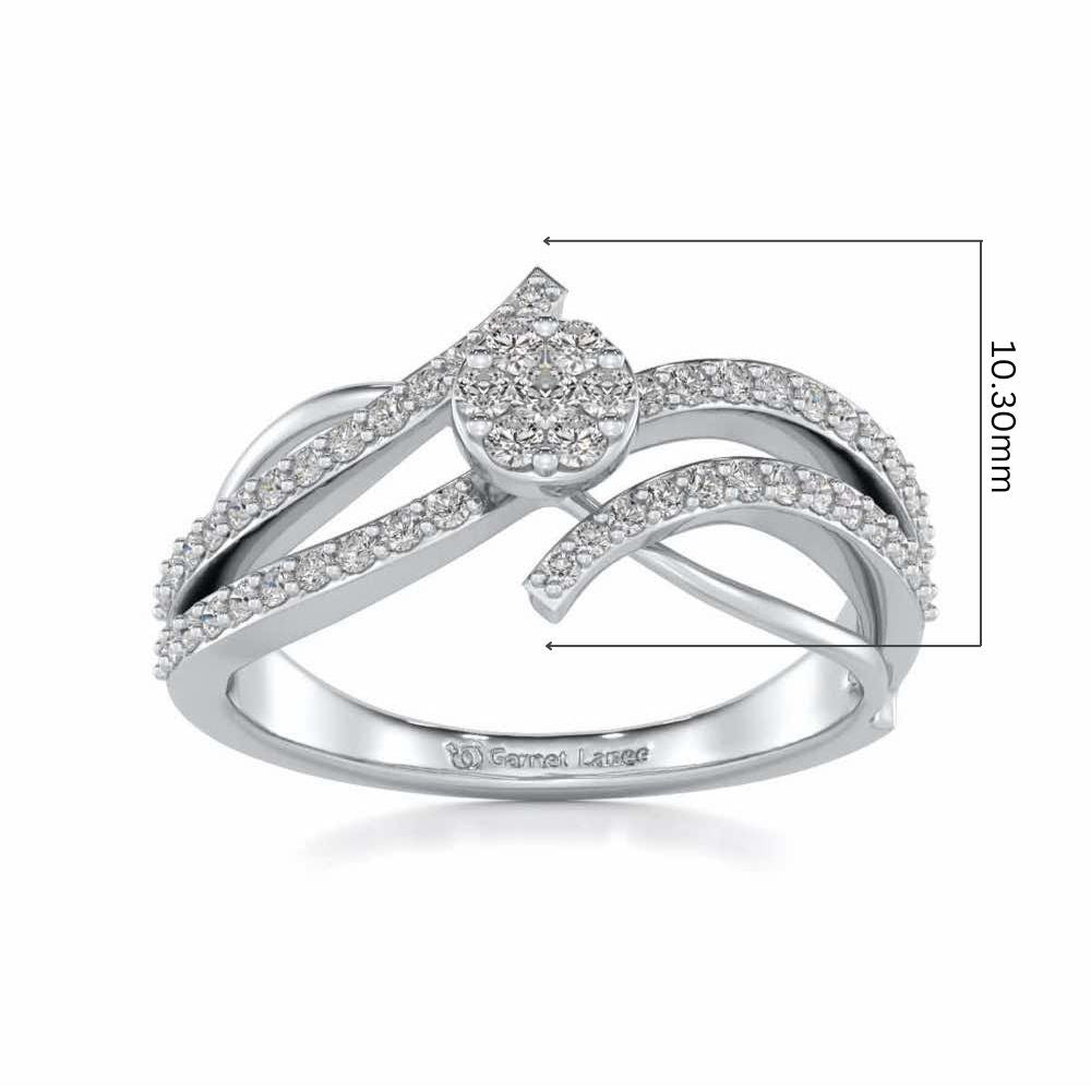 Swirl Flora Silver Ring - White Gold - Image 5