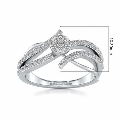 Swirl Flora Silver Ring - White Gold - Image 5