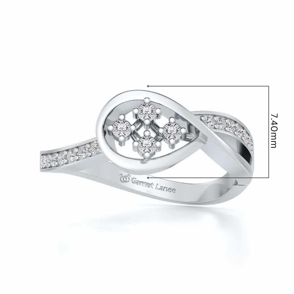 Bell Braided Silver Ring - White Gold - Image 5