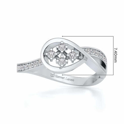 Bell Braided Silver Ring - White Gold - Image 5