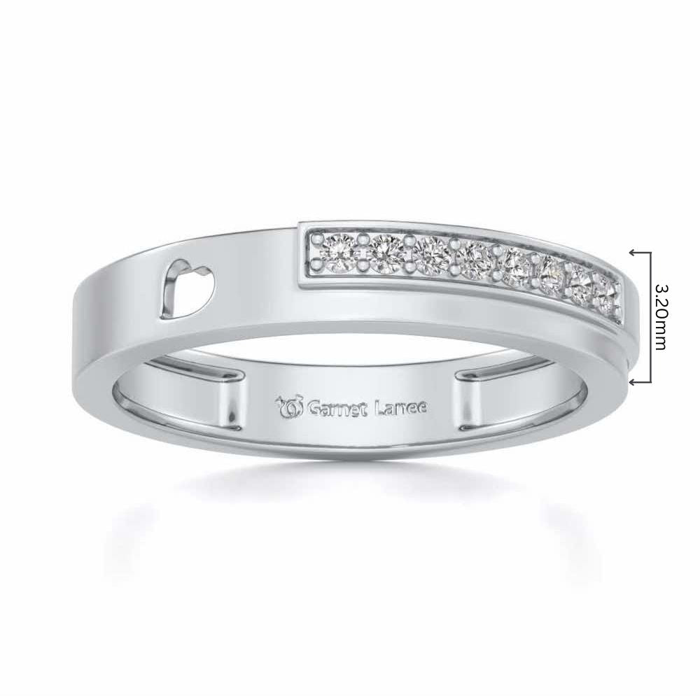 Subtle Silver Band Ring - White Gold - Image 5