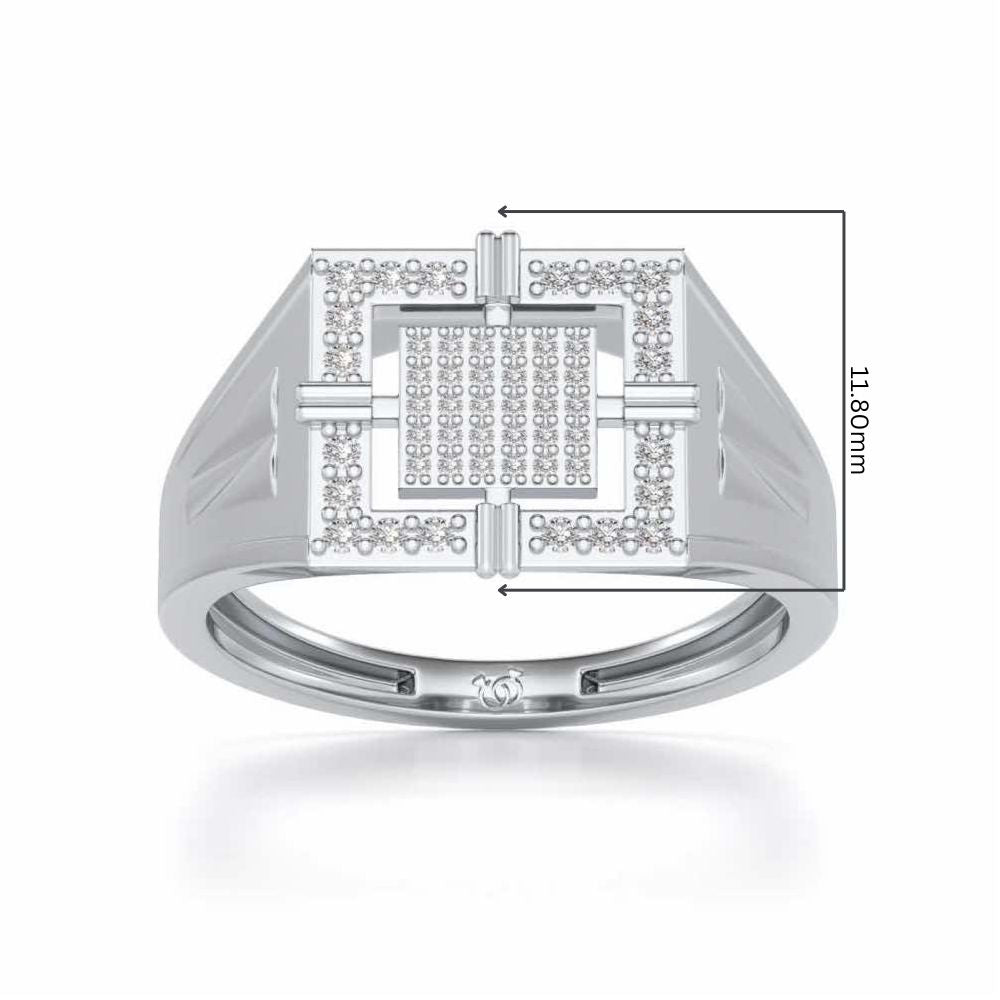 Kingly Glow Silver Ring For Men - White Gold - Image 5