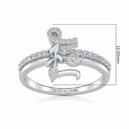 Petal E Silver Ring - White Gold - Image 5