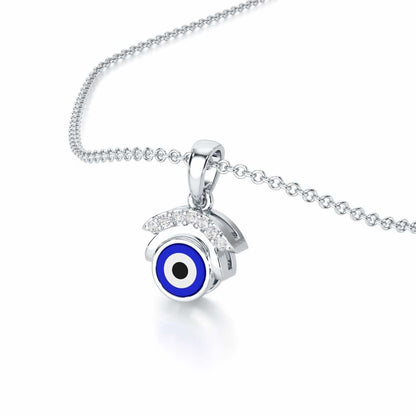 Omni Eye Silver Pendant - White Gold - Image 2